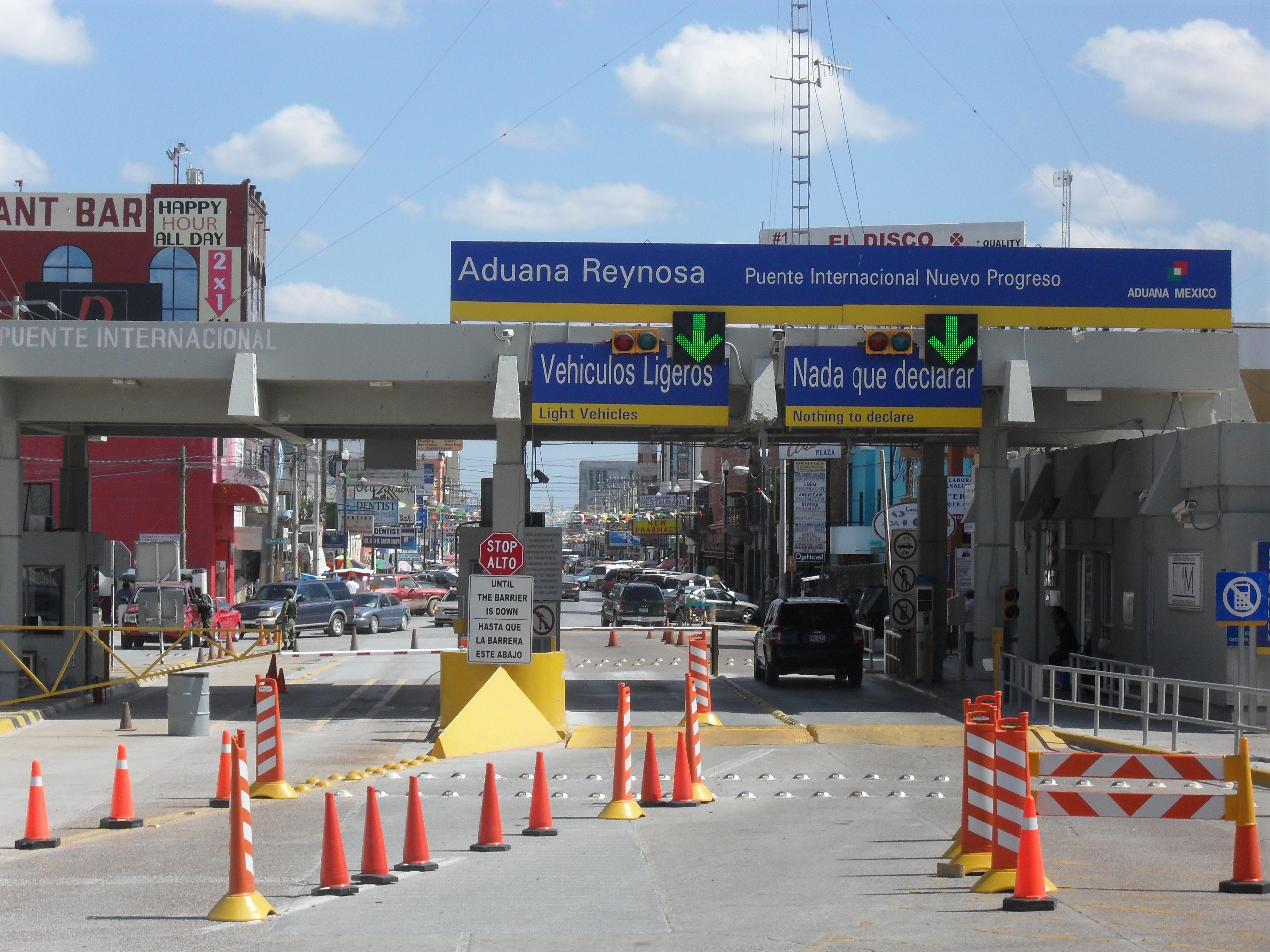 Entrance to Nuevo Progreso, Tamaulipas, photographed in 2010